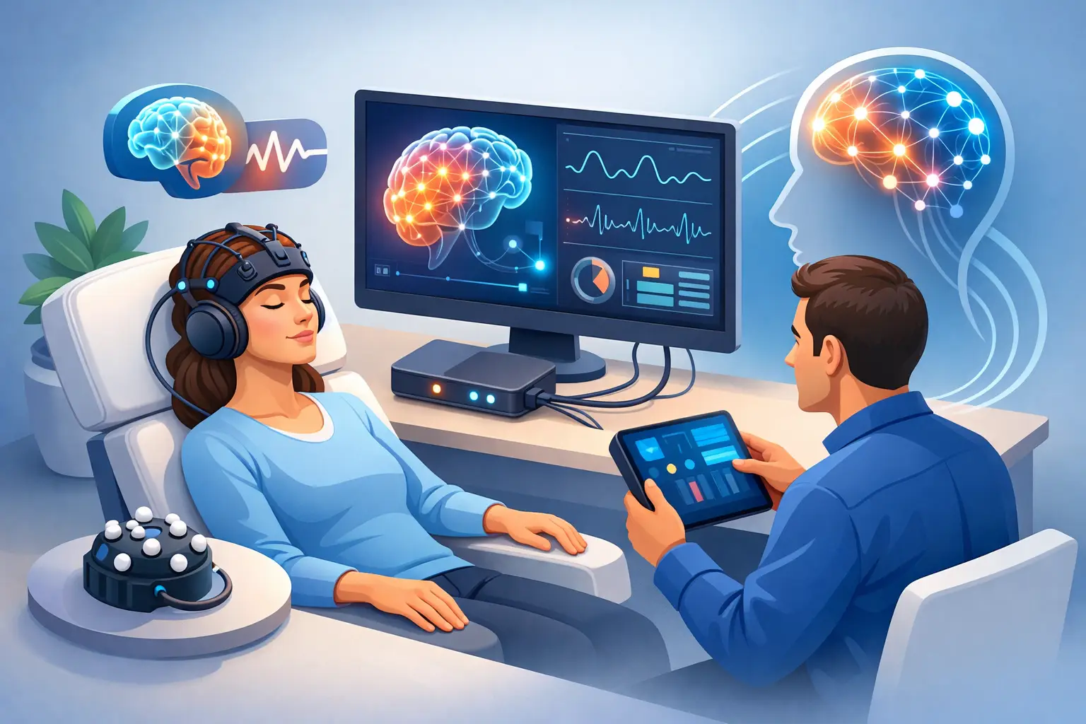 Fitting an EEG headband correctly