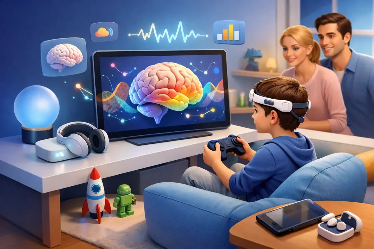 Home EEG cognitive training set-up for children
